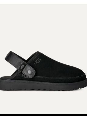 UGG goldenstar Black Suede Backstrap Clog Sz 9